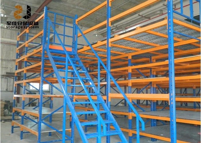 ইস্পাত Q235 / Q345 বড় লোড ক্ষমতা সহ মেজানাইন মেঝে র্যাকিং 500kg - 4000kg/sqm