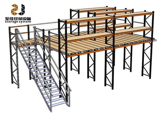 ইস্পাত কাঠামো 2 স্তর শিল্প Mezzanine মেঝে Racking সিস্টেম